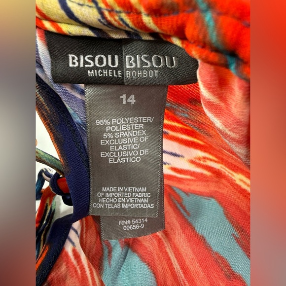 BISOU BISOU Long Maxi Sleeveless Halter Dress Multi Color Size 14 - Picture 4 of 9